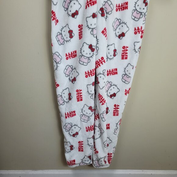 Hello Kitty Hooded One Piece Pajamas Women's Size XL Fleece Zip Up Sleepwear - Picture 5 of 15